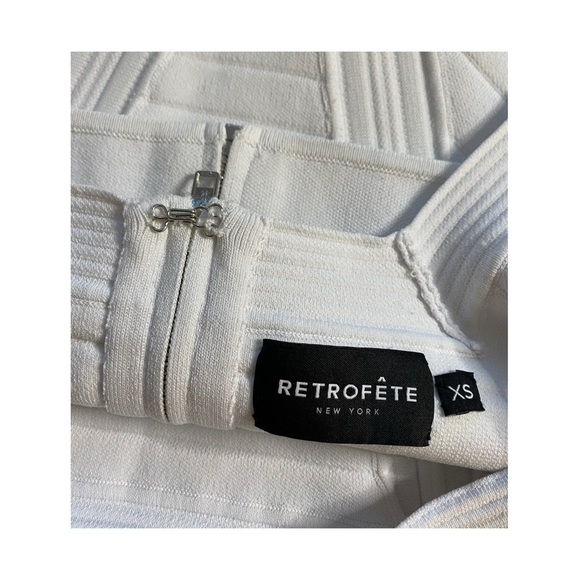 Retrofete Mckenna Crop Top in White Square Neck Stretch Glam Fairy Size XS - Picture 7 of 10